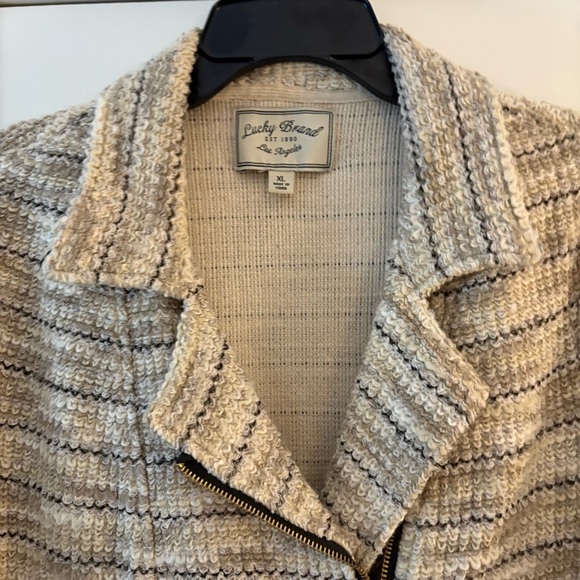 Lucky Brand Women's Cream Knit Sweater Full Zip Jacket - Picture 6 of 10